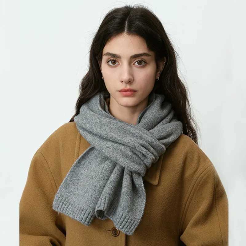 Solid Color Thickened Warm Knitting Scarf Women Scarf Cold Weather Thermal Neck Wr Casual Outfit Scarf XWJ109XJ250905