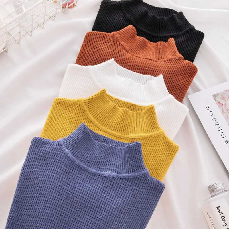 Turtleneck Sweater Women Knitted Soft Pullovers cashmere Jumpers Basic Solid Soft Sweaters Women Autumn Winter Casual Top Z250905