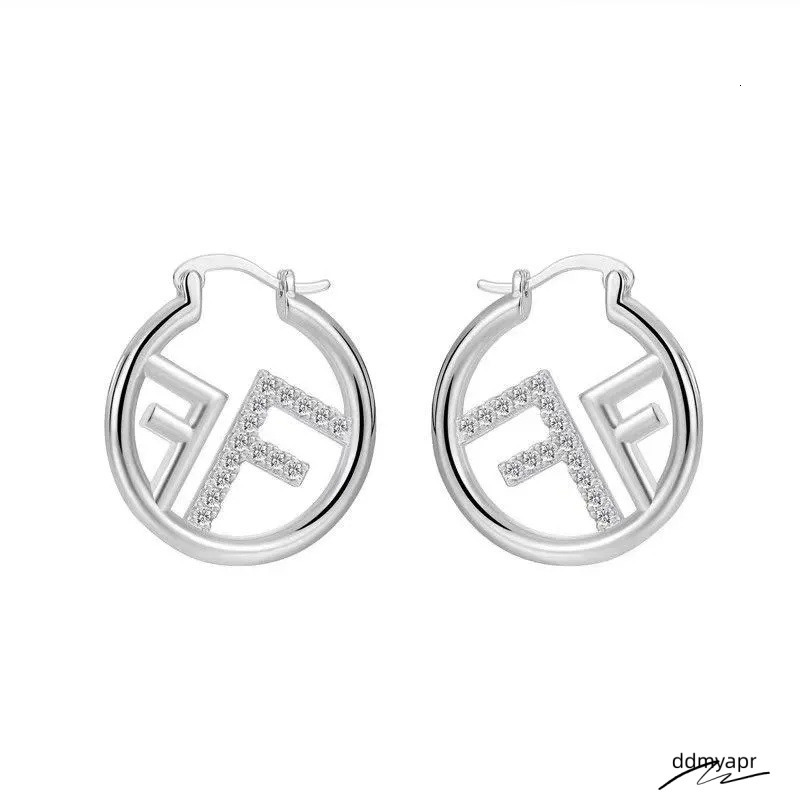 Designer Gold Plated Alphabet Letter Hollow Stud Earring Paved AAA Cubic Zirconia Dia Fashion High-End Jewelry ddmyday Wholesales Drop Shipping