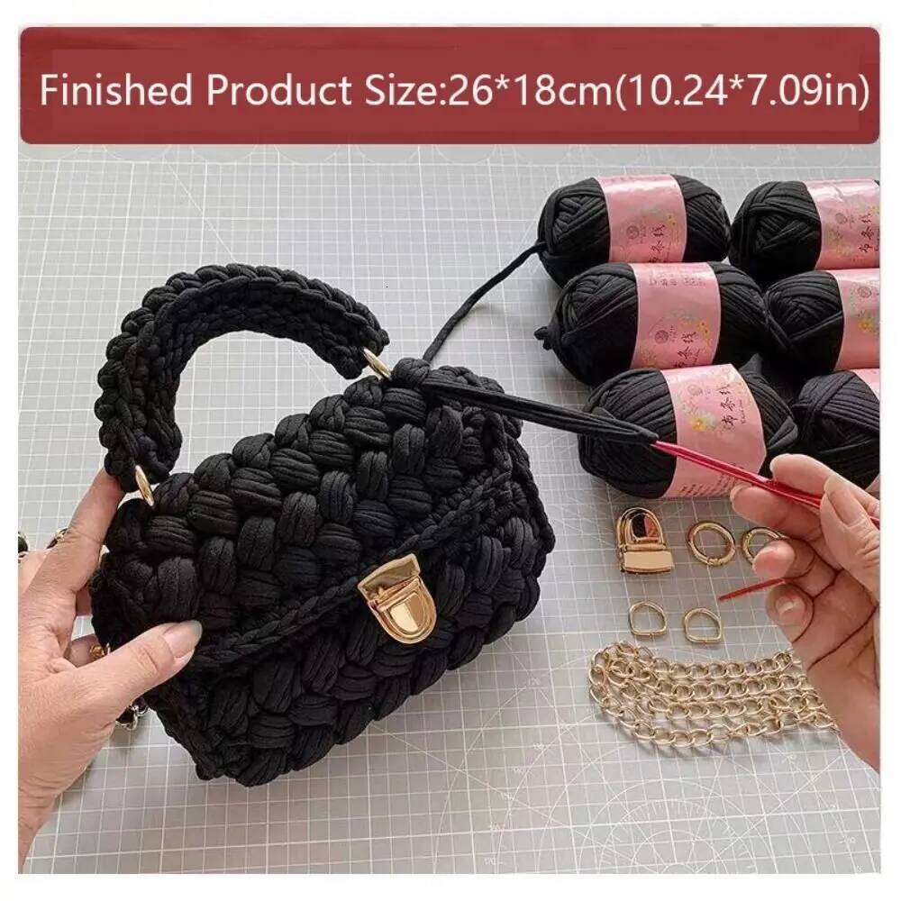 Stylish Handmade Knitted Texture Bohemian Rope Woven Handbag Casual Style DIY Messenger Bag Daily Use