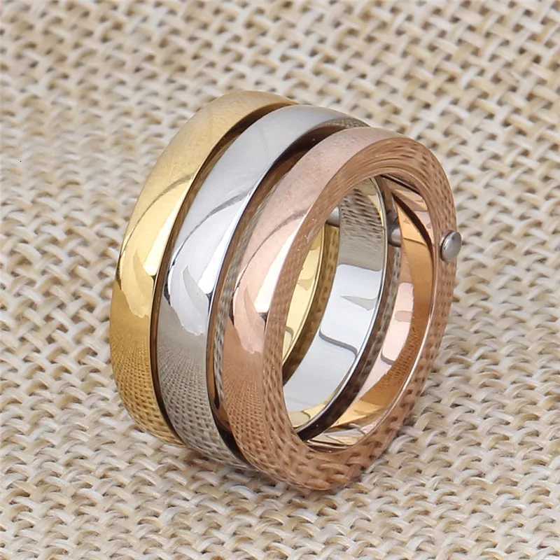 ZORCVENS High Quality 3 PiecesSet Rose GoldSilver Color Stainl Steel Rings For Wen Jewelry Anniversary Gifts Ring Set S250905