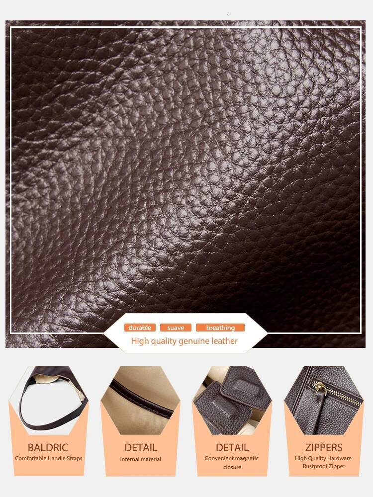 Zency Vintage Women's Genuine Leather Top Quality Large Hobo Shoulder Designer Bag