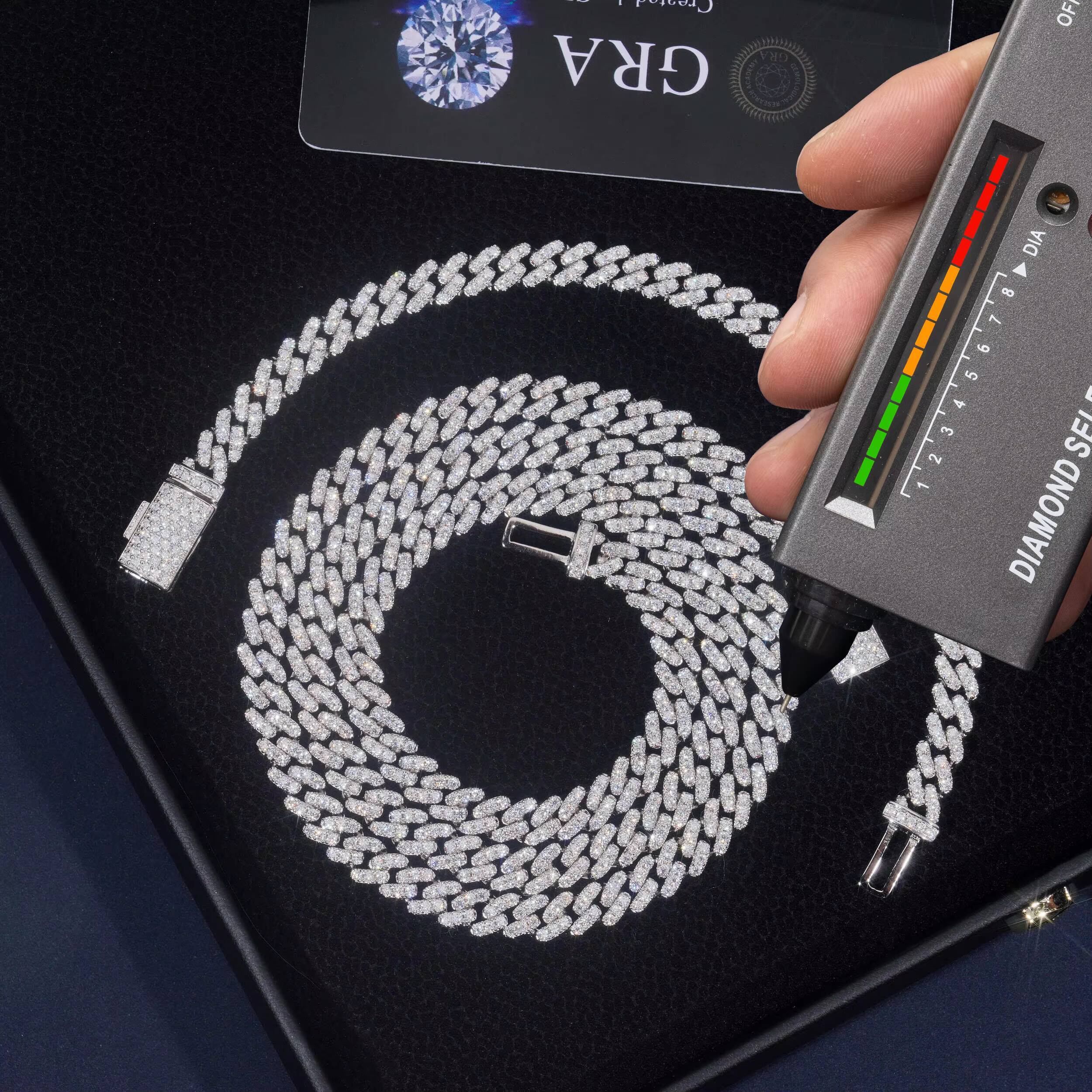 Cheap Price 6MM Small Size Cuban Necklace 925 Sliver Gold Plated GRA Moissanite Pass Diamond Tester Cuban Link Chain Fast Ship