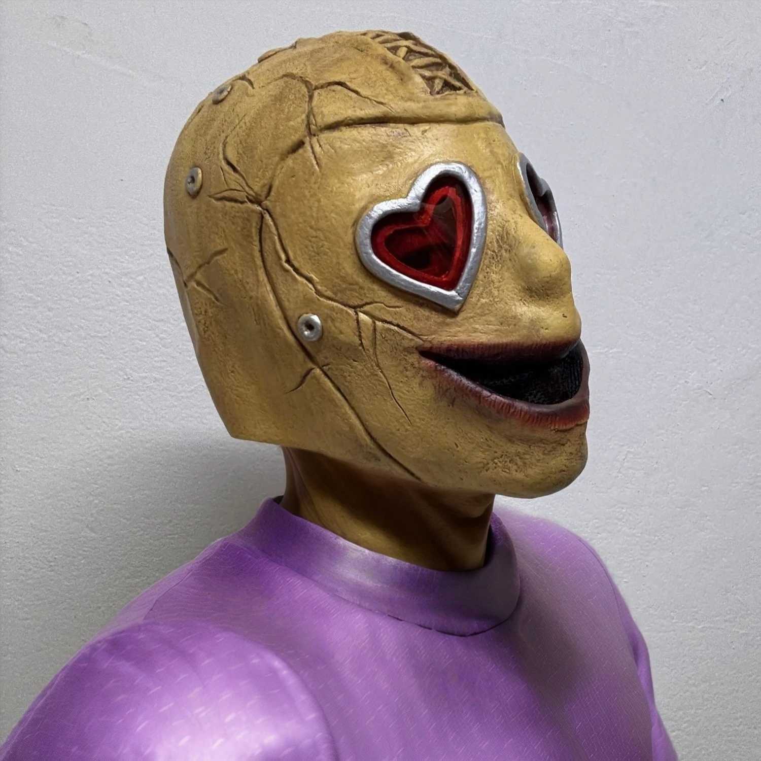 Adult Full Head Heart Eyes Horror Mask Latex Halloween Movie Costume Accessory No LightXJ250905