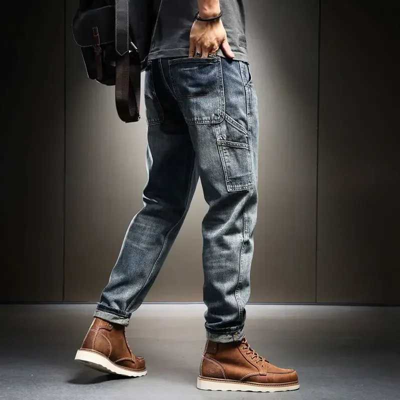 Male Cowboy Pants Retro Washed Straight Jeans For Men Plus Size Trousers Comfortable Xs High Quality Wide Leg Denim Kpop Cheap W250905