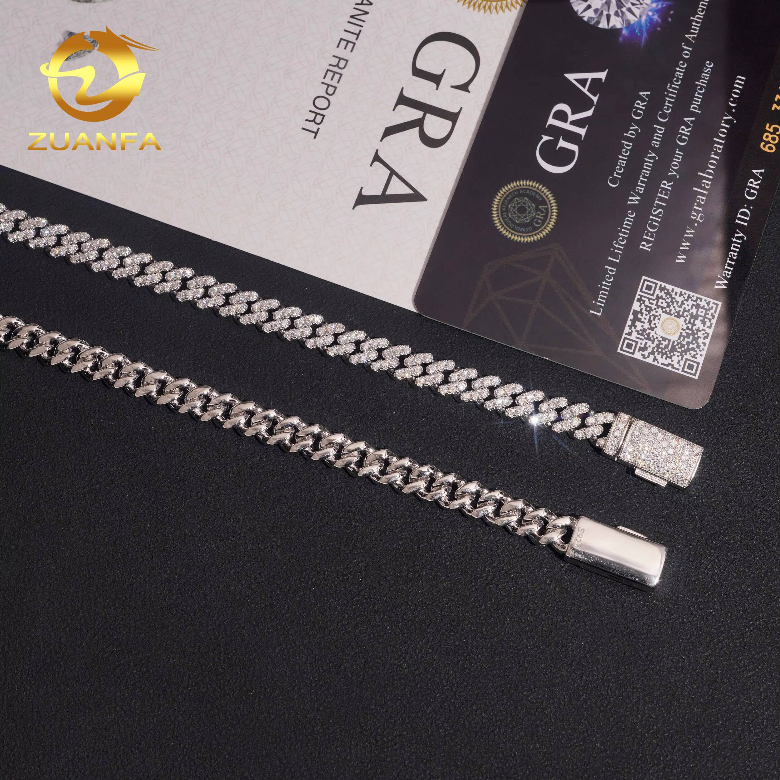 Hot Sale 6mm Custom Hip Hop Jewelry Necklace Iced Out Diamond 925 Sterling Silver VVS Moissanite Cuban Link Chain Bracelet USA