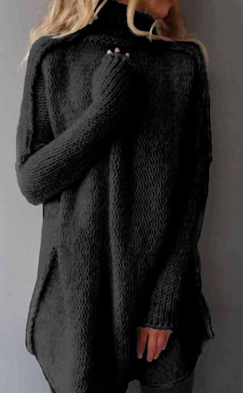 2023 New Womens Sweater Stacked Collar Sweater Three Needle Craft Long Sleeve Sweater for Women Z250905