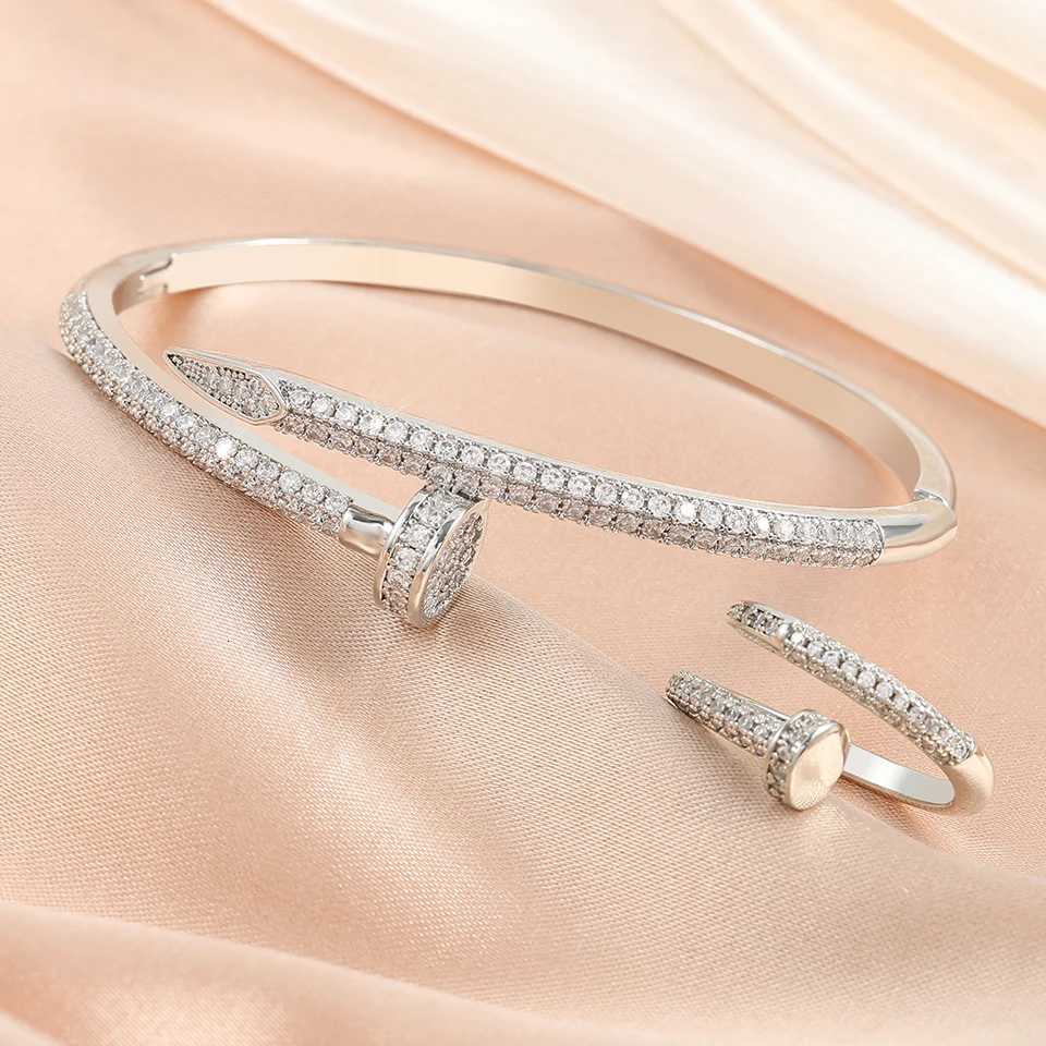 Htpwe Fashion Snake Bone Bracelet Ring Set For Wen 18k Gold Couple Holiday Gift Bracelet Ring Set Party Daily Jewelry S250905