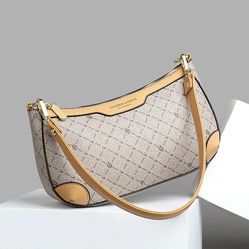 DHEssentials 2025 Women's Printed Dumpling Bag - Minimalist Contrast Color PU Crossbody Underarm Bag Small Square