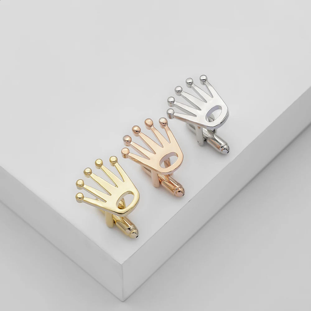 Mens Vola Crown Brass Cufflinks Gold Rose Silver Tones Copper Personality Modern Jewelry Accessories 250904