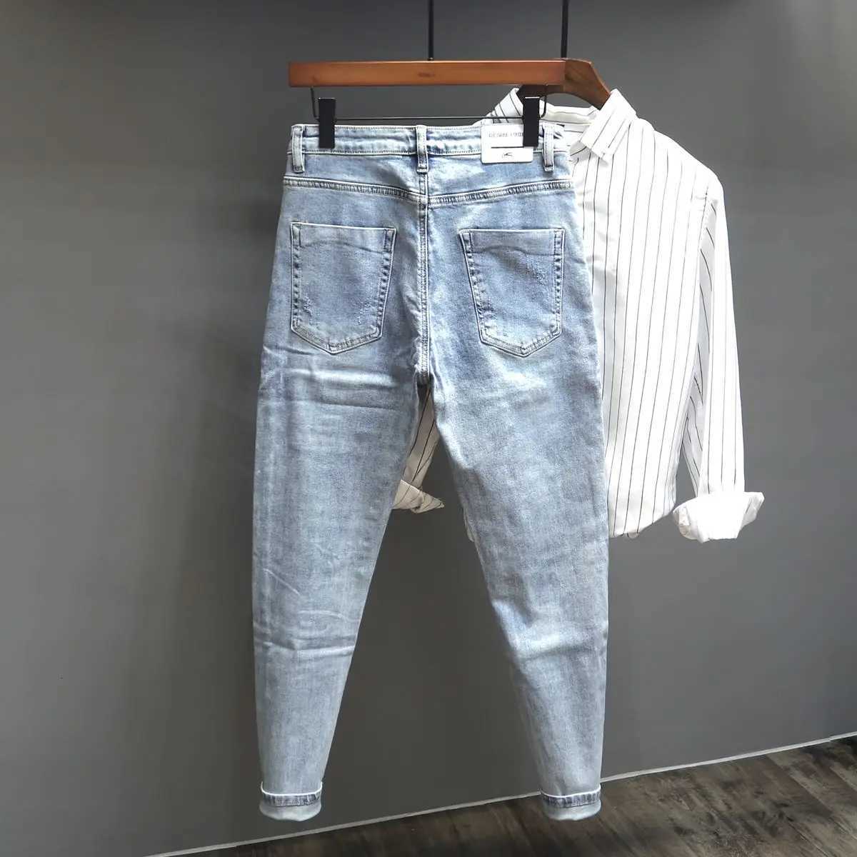 Trousers Tapered with Print Graphic Male Cowboy Pants Punk Cheap Trend 2024 Classic Xs Mens Jeans Regular Denim Stylish New In W250905