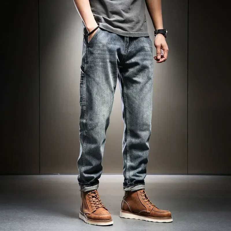 Male Cowboy Pants Retro Washed Straight Jeans For Men Plus Size Trousers Comfortable Xs High Quality Wide Leg Denim Kpop Cheap W250905