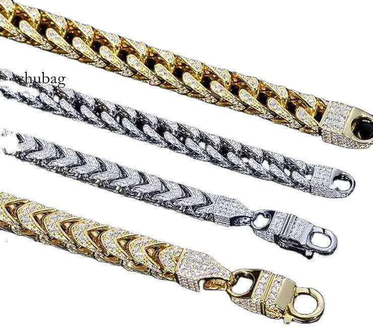 Franco VVS Moissanite Dia Chain Sterling Sier Necklace Iced Out Hip Hop Jewelry Gift for Her