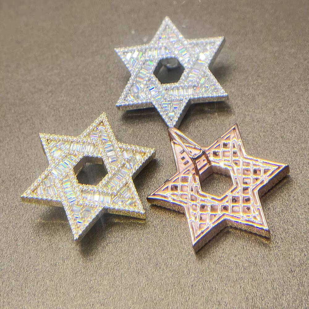 Hip Hop Jewelry Pass Diamond Tester VVSmoissanite Diamond Moissanite Pendant Necklace 925silver Pendant for Menwomen