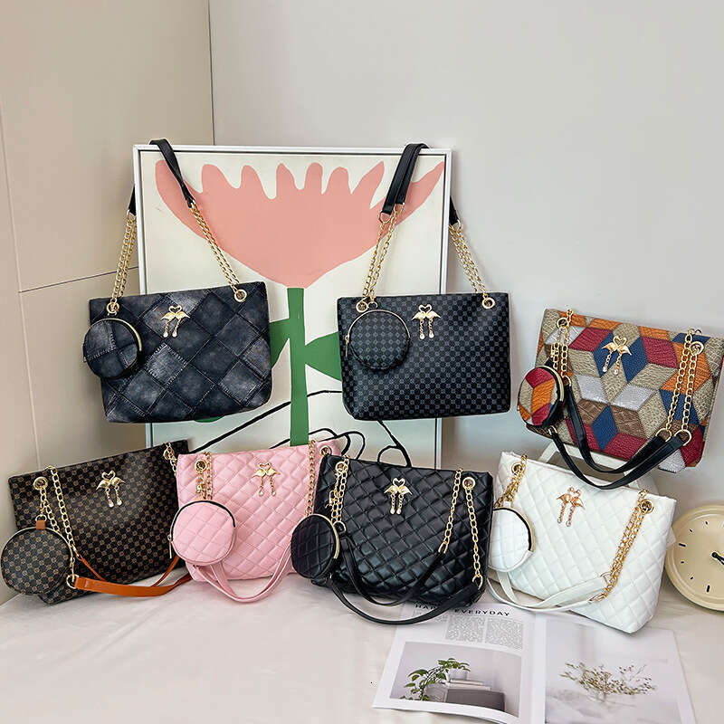 Capacity Mommy 2024 New Women's Two-Piece Set Shoulder Printed Quilted Large Bag