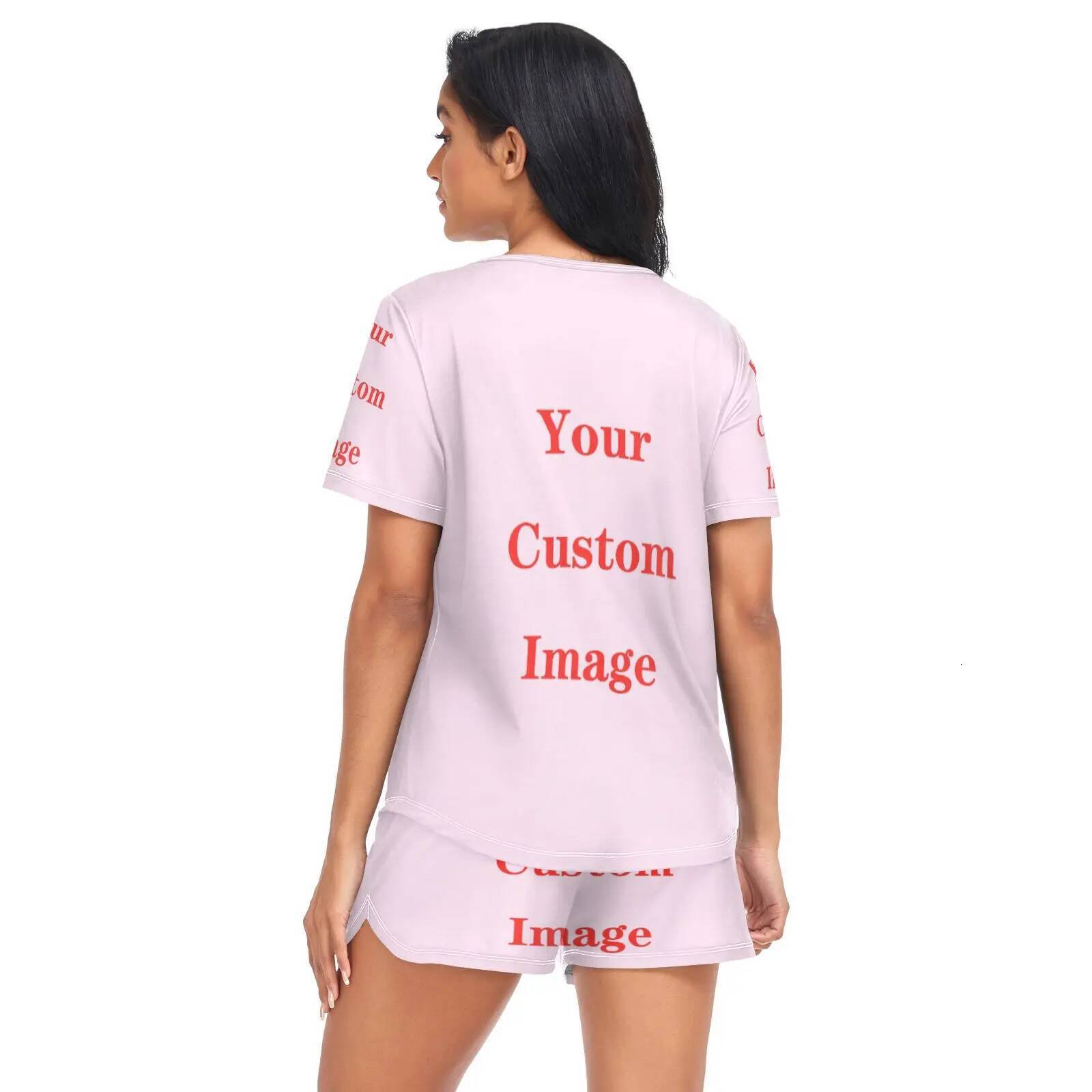 Sleepwear Lovely Home Suits Sexy Pyjama Short Sleeve Pamas Set Customized image 2025 Women Pijamas Girl Spring And Summer 2Xl