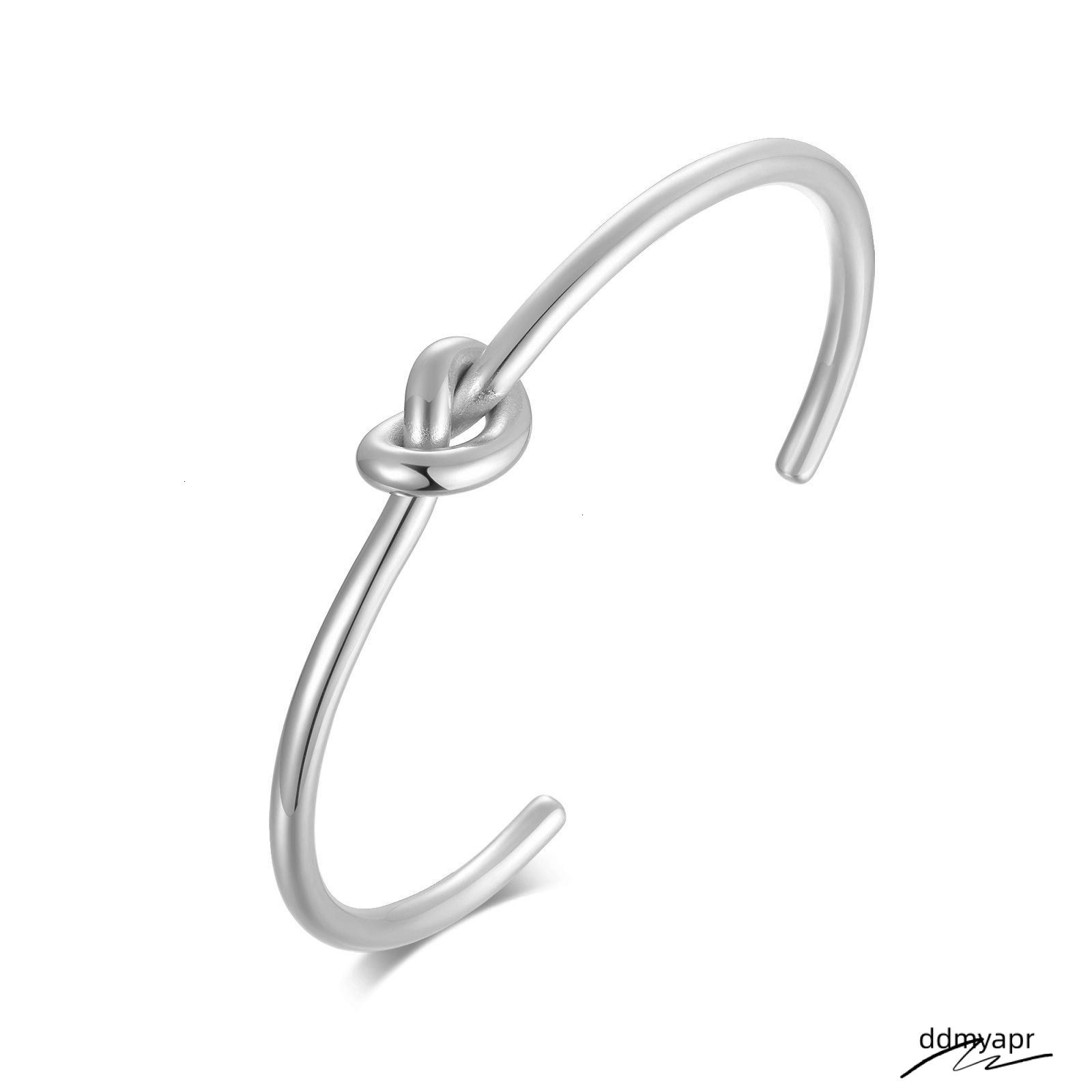 ddmyday Stainless Steel Open Knot Women's Fashion Bracelet Jewelry Simple Style Hand Accessories