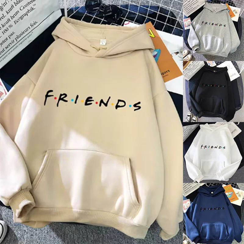 Women Friends Print Hoodie Long Sleeve Pullover Fashion Clothing Casual Solid Color Female Spring Autumn Fashion Streetwear250905