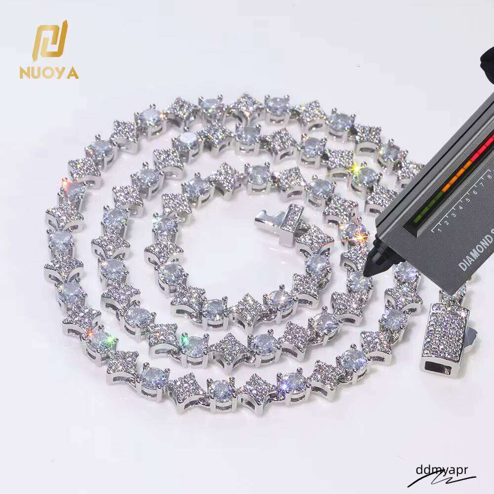 Star Design Round Cut Simulated Dia 6Mm Sterling Sier ddmyday Tennis Chain - Sparkling Jewelry For Women ddmyday ddmyday ddmyday