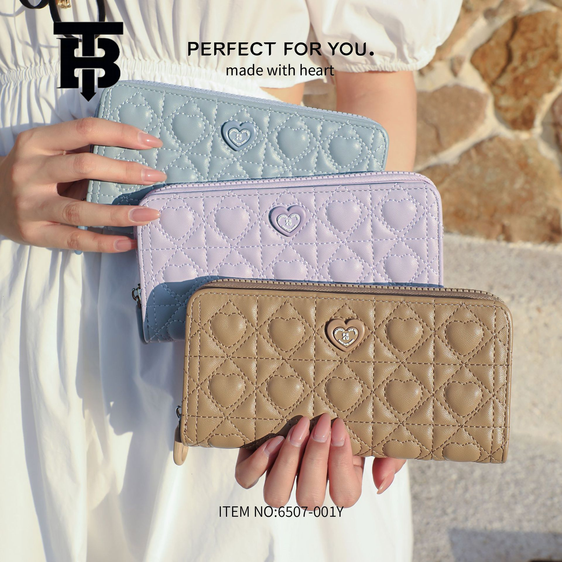 TB BHULAMTE Designer Luxury Bag Bag Cross-border Direct Supply Fashion New Wave Wallet Large Capacity Zipper Clutch PU Wallet Women's Long Wallet