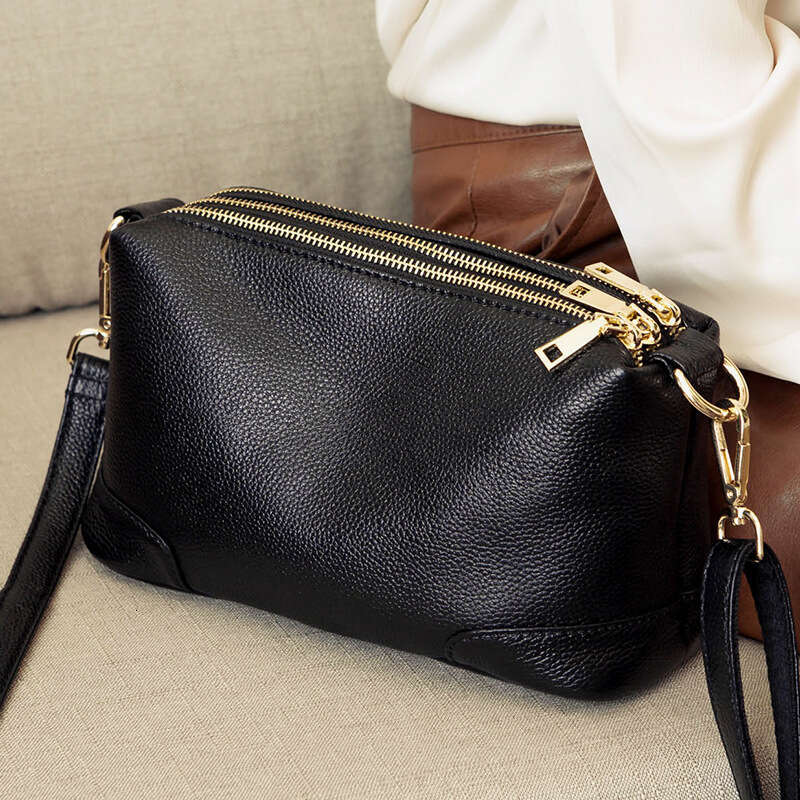 Winter 2025 New Small Crossbody Genuine Leather Multi-Zipper Multi-Layer Women's Versatile Tassel Single Shoulder Trendy Bag