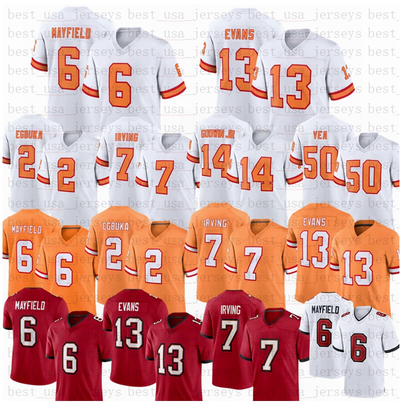 2025 New Baker Mayfield Tom Brady 13 Mike Evans Football Jersey 7 Bucky Irving Emeka Egduba Godwin Jr Brooks Antoine Winfield Jr David Vita Vea Alstott Diaby Barber
