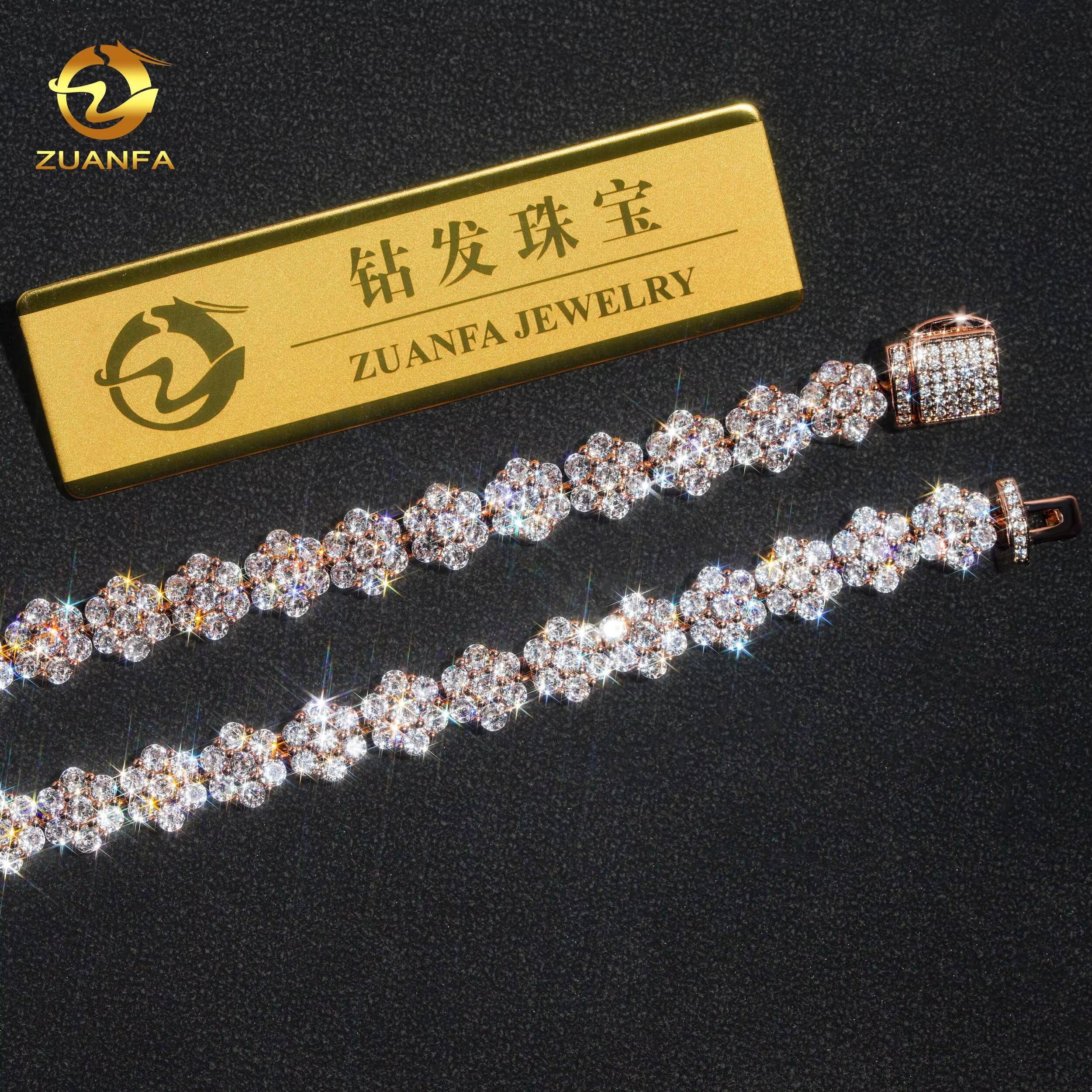 Pass Diamond Tester 925 Sterling Silver Diamond Luxury Fashion Jewelry Vvs Moissanite Hip Hop Jewelry Cuban Link Chain