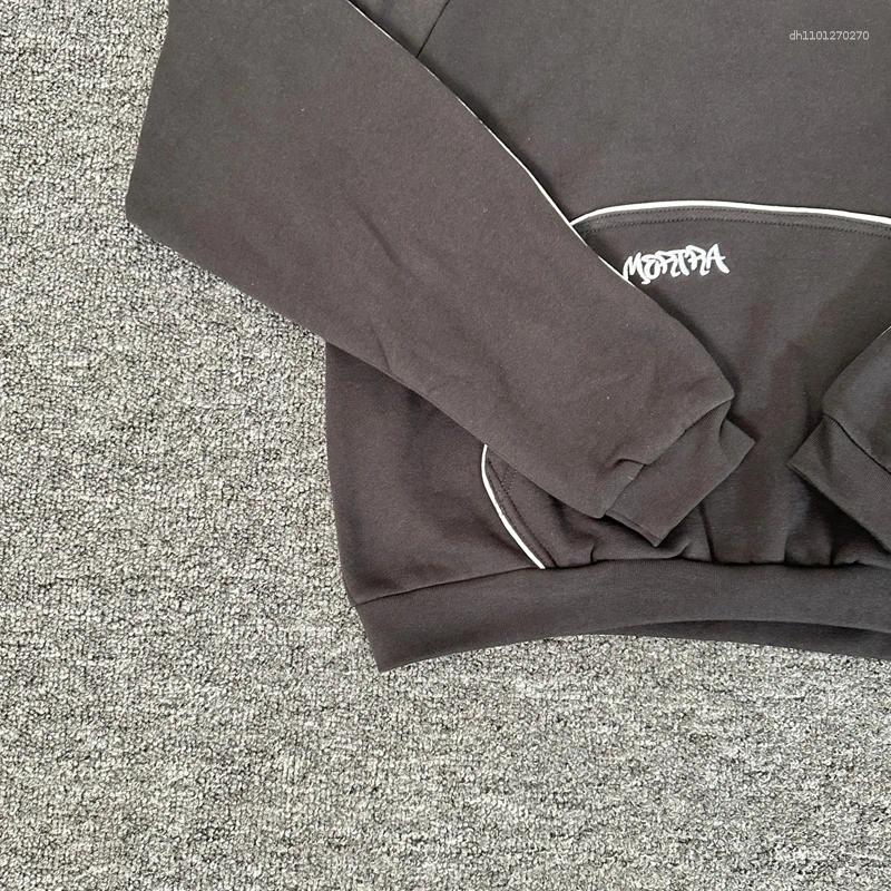 Men's Hoodies Mertra Hoodie Sweatpants High Street Trend Striped Embroidery Letter Hooded Sweatshirt Hip Hop Fashion Pullover Men Women