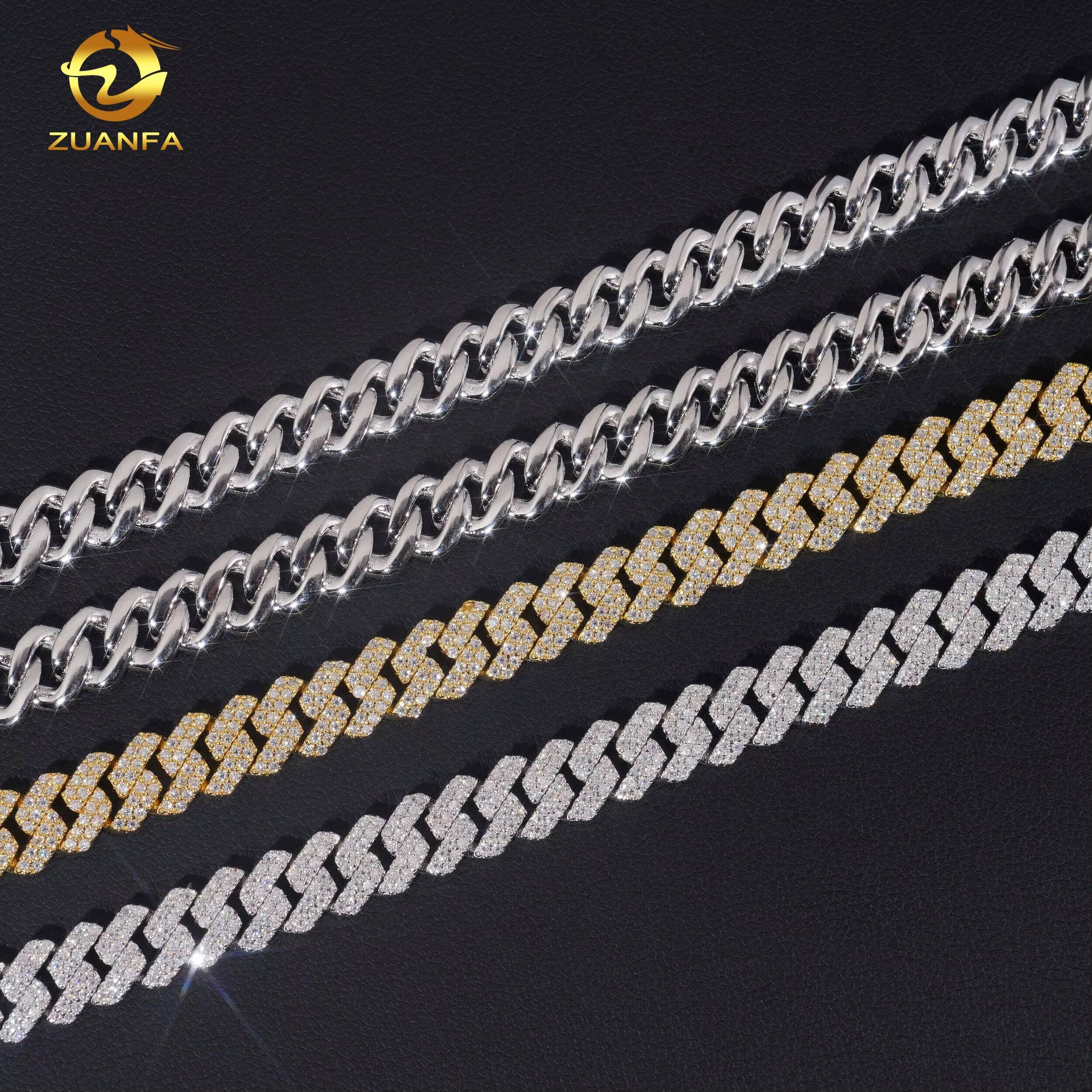 8mm Hip Hop Custom Jewelry VVS Moissanite Cuban Link Chain Necklace 925 Sterling Sliver Diamond Iced Out Necklace Bracelet