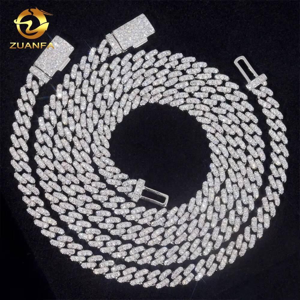 Pass Diamond Tester VVS Moissanite Lab Diamond Silver 925 6MM Cuban Bracelet and Chain Hip Hop Iced Out Jewelry Cuban Link Chain
