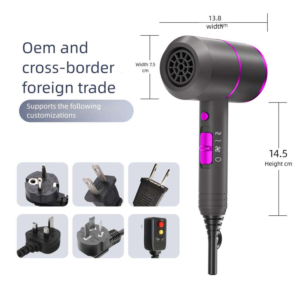 Designer Brand Salon And Home Blowing Negative Ion Wind Hair Dryer
