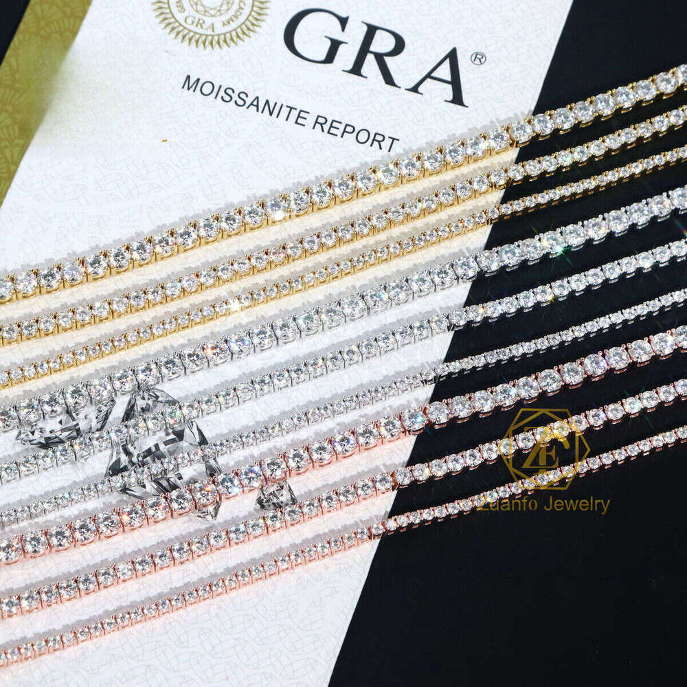 3mm x 4mm VVS grade diamond oval tennis bracelet. Silver brand gold Muslim stone chain. Trendy fashionable jewelry.