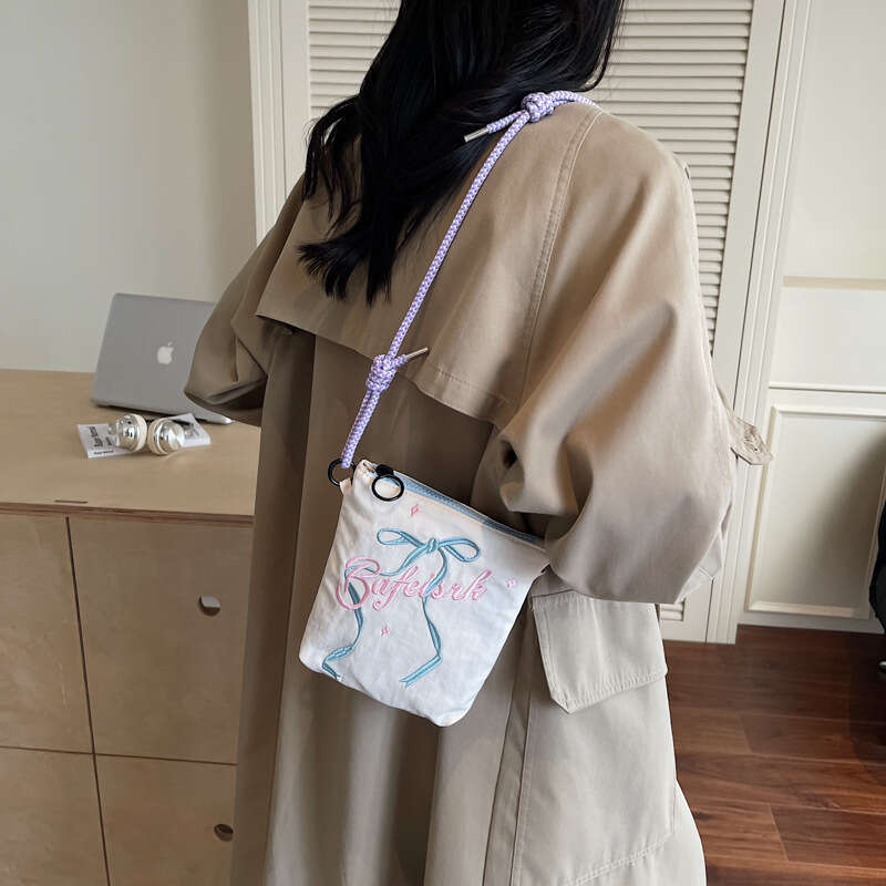 Summer Bowknot Crossbody Phone Bag for Women 2025 New Versatile Lightweight Commuter Tote Single Shoulder Coin Purse