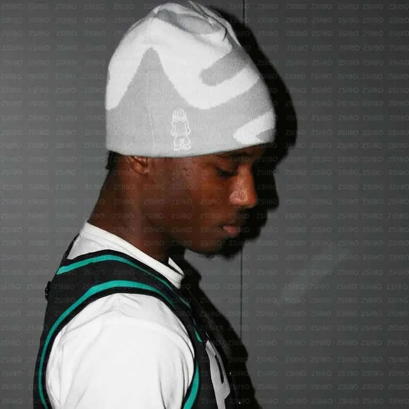 Y2K Simple Cute Creative Letters Jacquard Knitted Hat Men Women Autumn Winter Fashion Joker Warm Plush Hat Beanies 250905