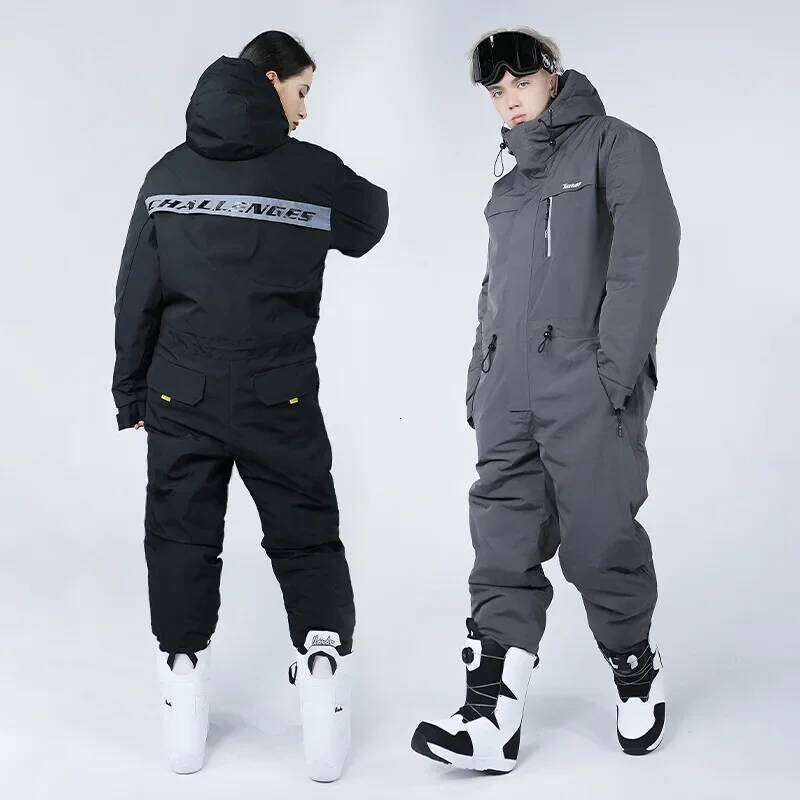 Cold Resistant Men's And Women's Jumpsuit Outdoor Set Waterproof Windproof Winter Clothes Snow Suit Ski Outfit