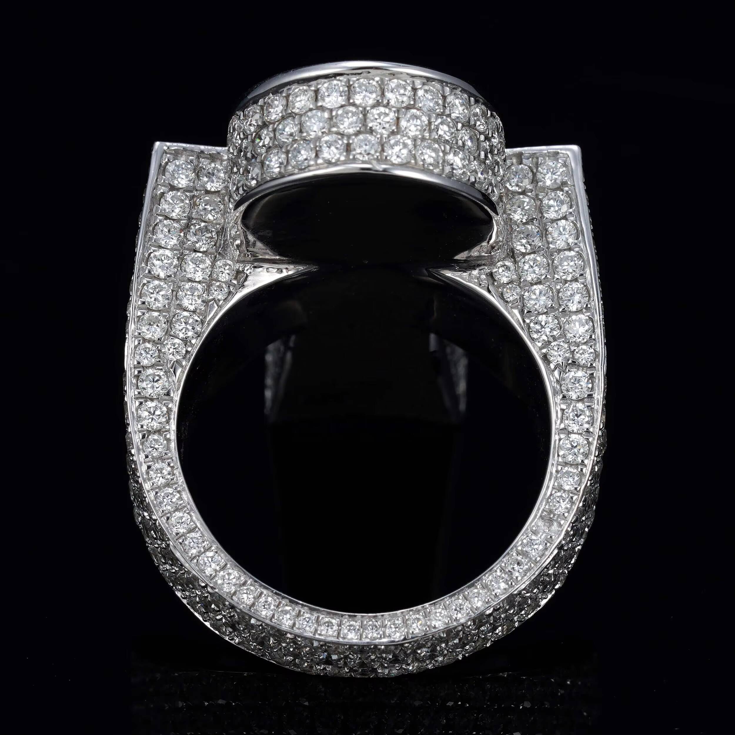 925 Sterling Silver VVS1 Lab Grown Diamond Ankh Cross Ring for Men Iced Out