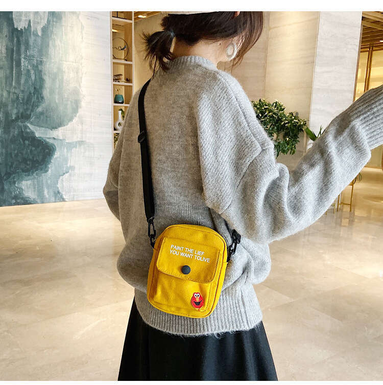 2025 New Fashion Single Shoulder Trendy Cute Small Square Harajuku Style Women's Sesame Street Crossbody Bag