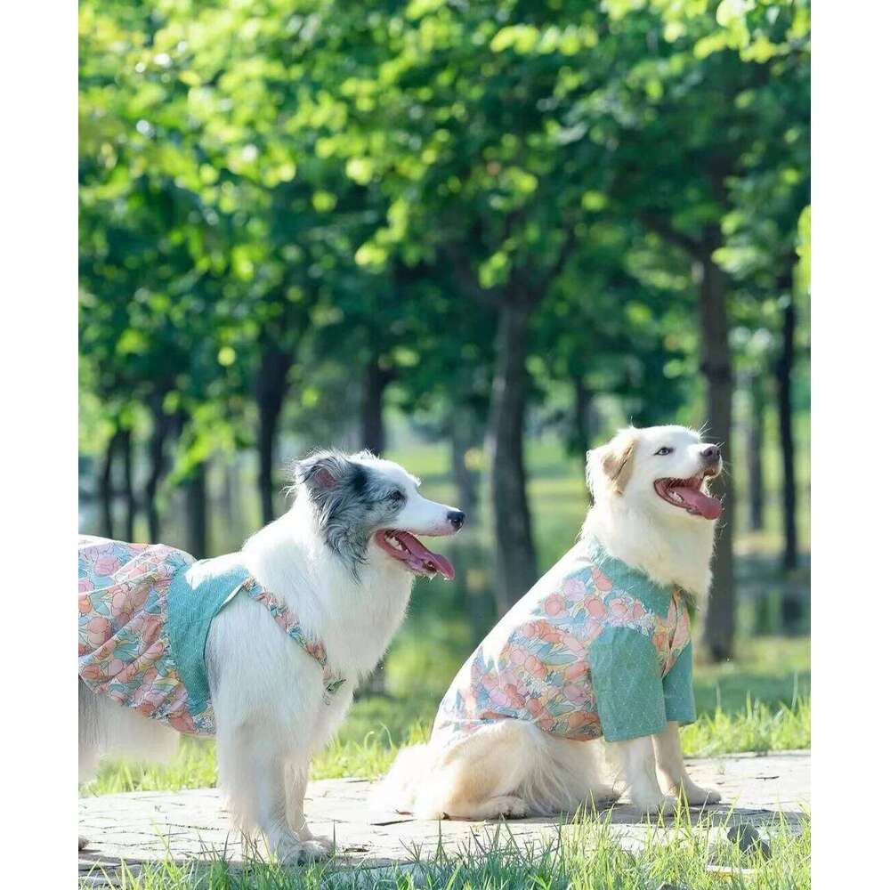 designer brand Dog Chest Back Shirt Pet Clothes Cute Sweet Skirt Suspender