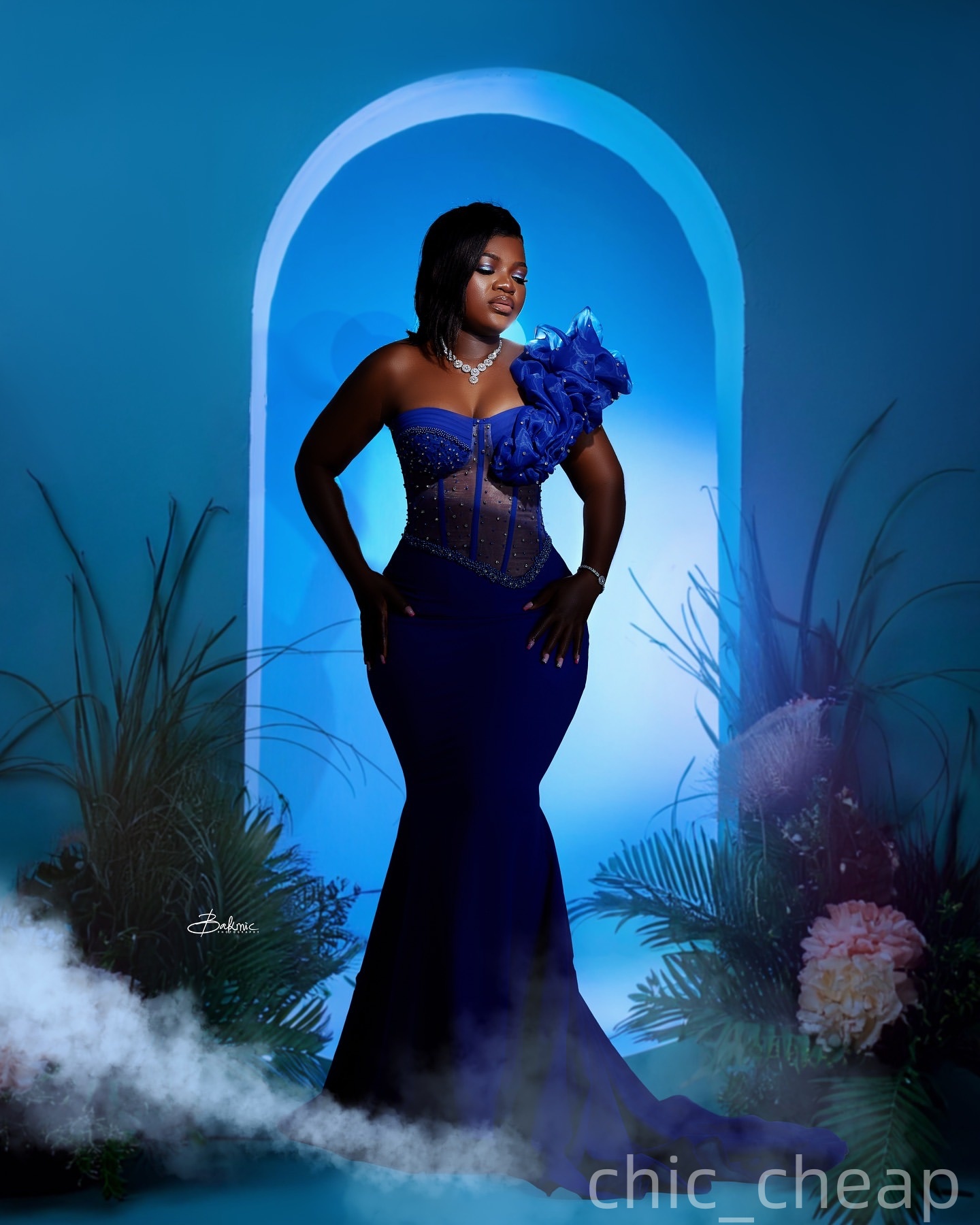 Aso Ebi Mermaid Royal Blue Prom Dresses 2025 Beaded Crystals Satin Evening Formal Party Second Birthday Engagement Gowns Plus Size Dress For Special O