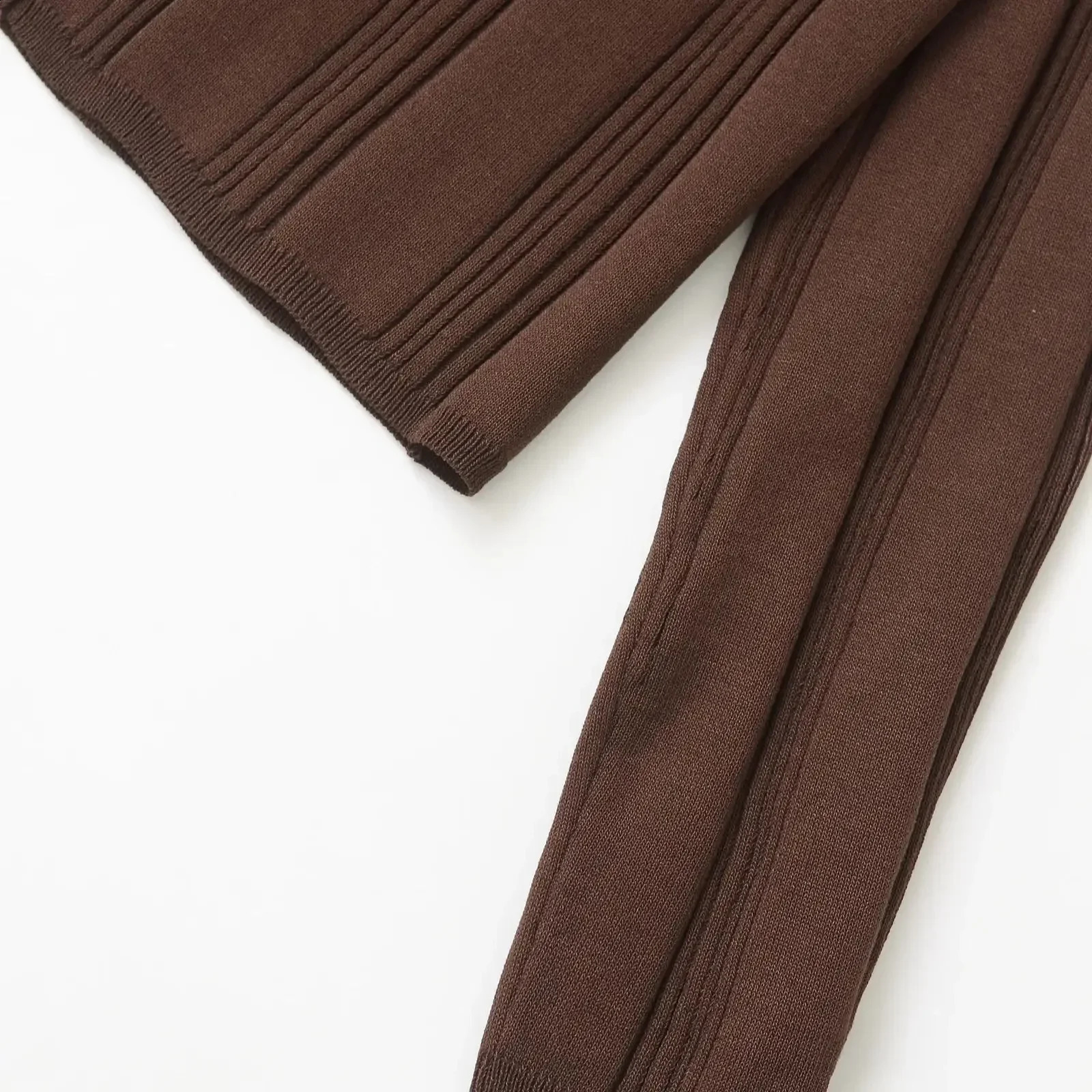 TRAFSHE Spring Women Ribbed Knit Polo Shirts T Collar Long Sleeve Outerwear Top Clothes 4331009 250905