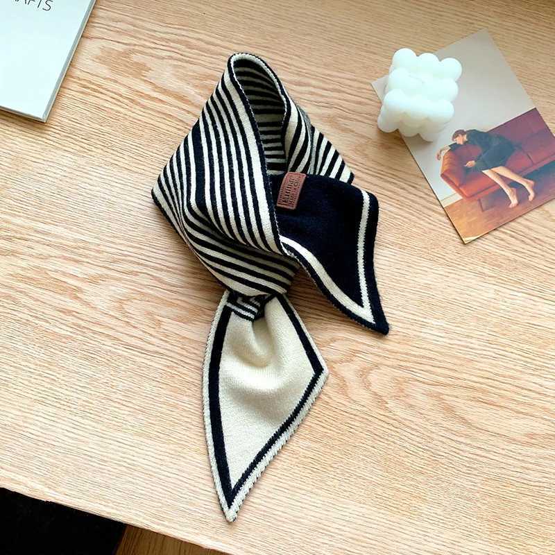 Knitted Scarf New Design Striped Luxury Brand Scarf Women Winter Scarf Warm Long Skinny Small Scarf Female Neckerchief ScarvesXJ250905
