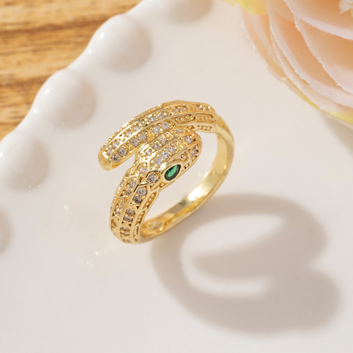 Luxury Brand Designer Jewelry European And American Light Luxury Cool Snake-Shaped Ring For Women, Ins Trend Niche Design Versatile High-End Feel Copp