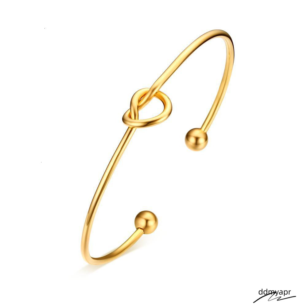 ddmyday Stainless Steel Open Knot Women's Fashion Bracelet Jewelry Simple Style Hand Accessories