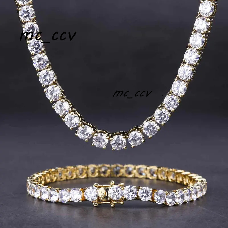 Luxury Jewelry Moissanite Trendy Style Iced Out Tennis Chain 925 Sterling Silver VVS 4mm 678 Inches Moissanite Tennis Bracelet