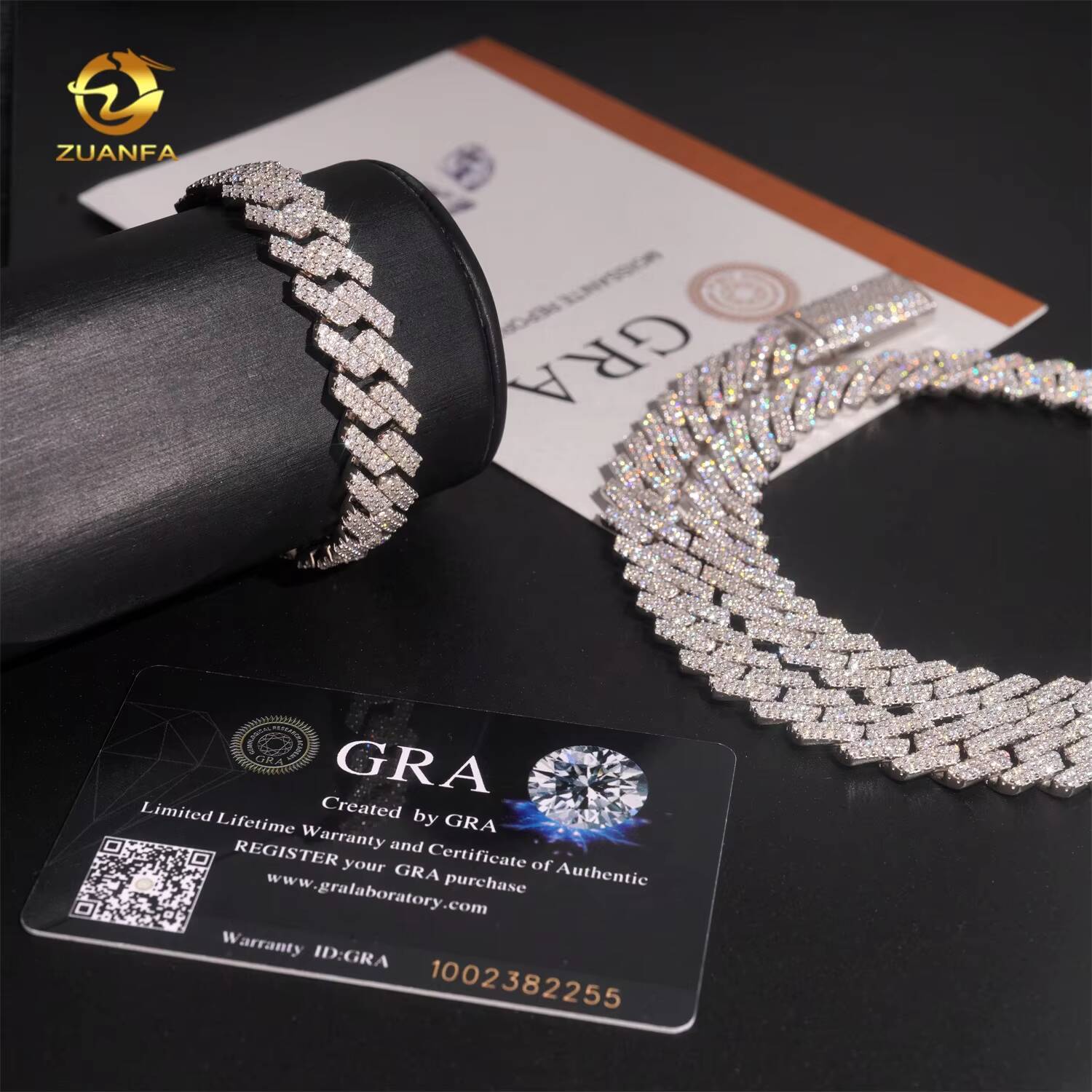 Pass Diamond Tester Hip Hop Jewelry Iced Out Necklace VVS Moissanite 925 Silver Cuban Link Chain