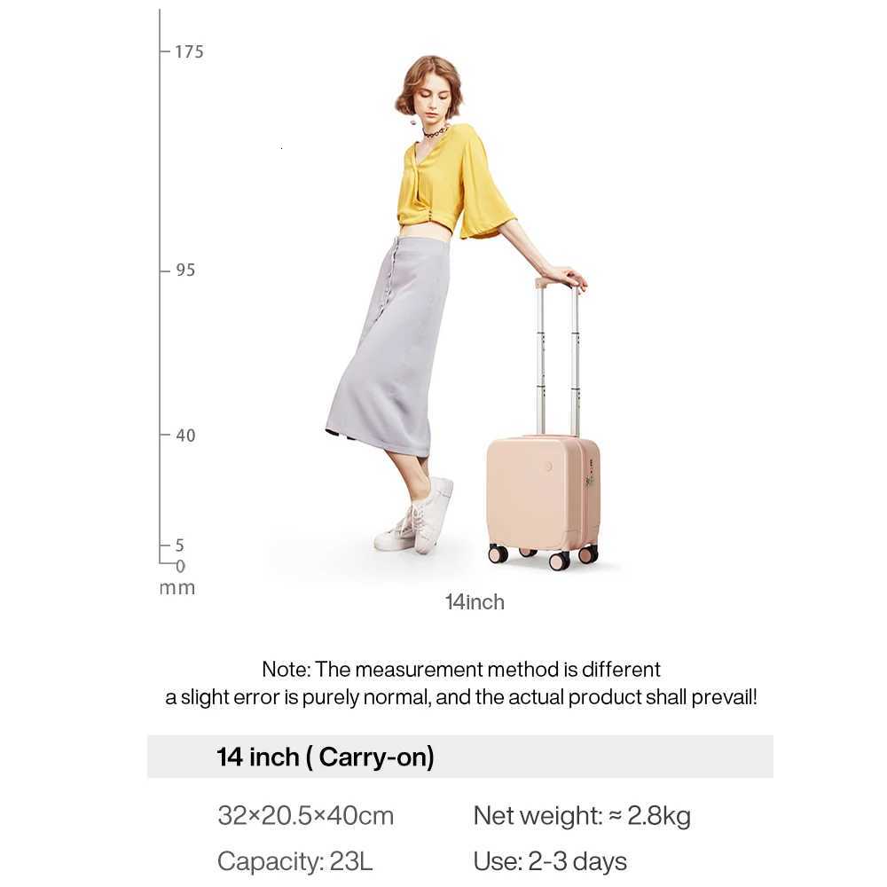 MIXI 14 Inch Underseat Carry on Luggage Lightweight Mini SuiTCase PC Small Bag TSA Lock Travel Suit Case Spinner Wheels Z250905