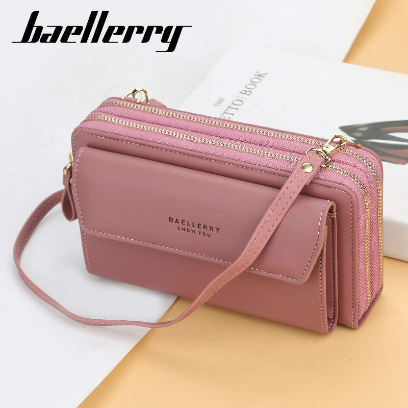 Baellerry New Women's Crossbody Korean Fashion Large Capacity Wallet Versatile Zipper Phone Bag