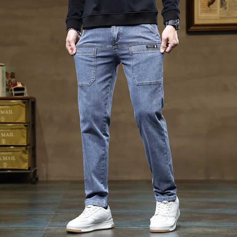 Versatile SixPocket Design Jeans Mens Loose Straight Leg Pants Stretchy Comfortable for Outdoor Hiking Activities All Seasons W250905