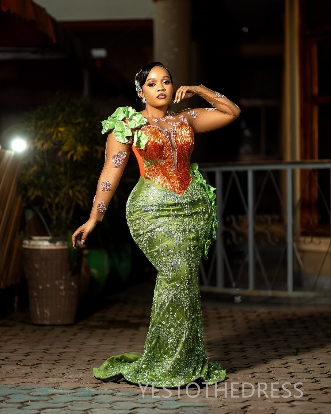 Plus Size Green Prom Dress 2025 Evening Dresses Elegant Dresses For Special Occasions Illusion Beaded Lace Tassel Birthday Dress Second Reception Gown