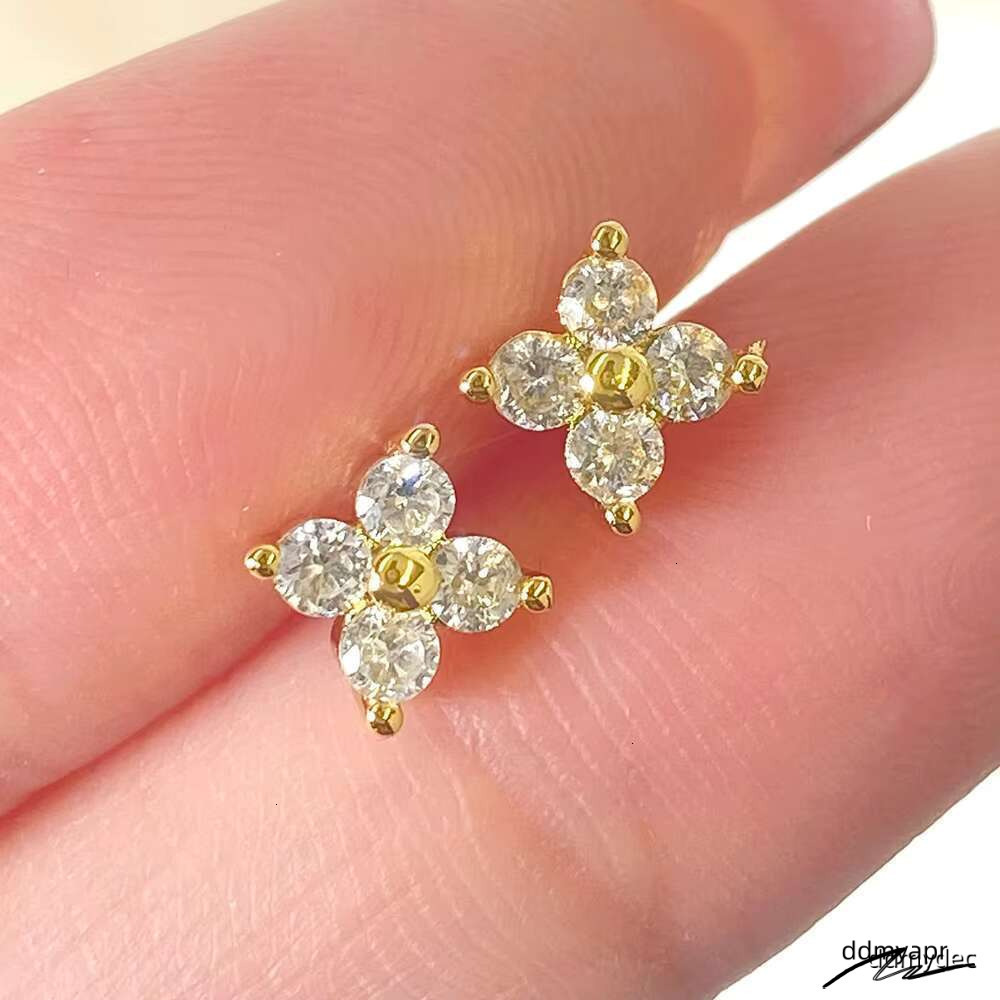 Girl Fine Jewelry Sweet Factory Custom Multi Color Stone ddmydec Black Gold Plated Sterling Sier Mini Stud Earrings For Kids ddmydec